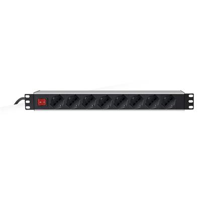 Multipresa 8 posti 10A/16A schuko/italiana per armadi rack 19, con interruttore generale